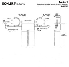 Kohler K-77686-NA Aquifer® Double-cartridge water filtration system