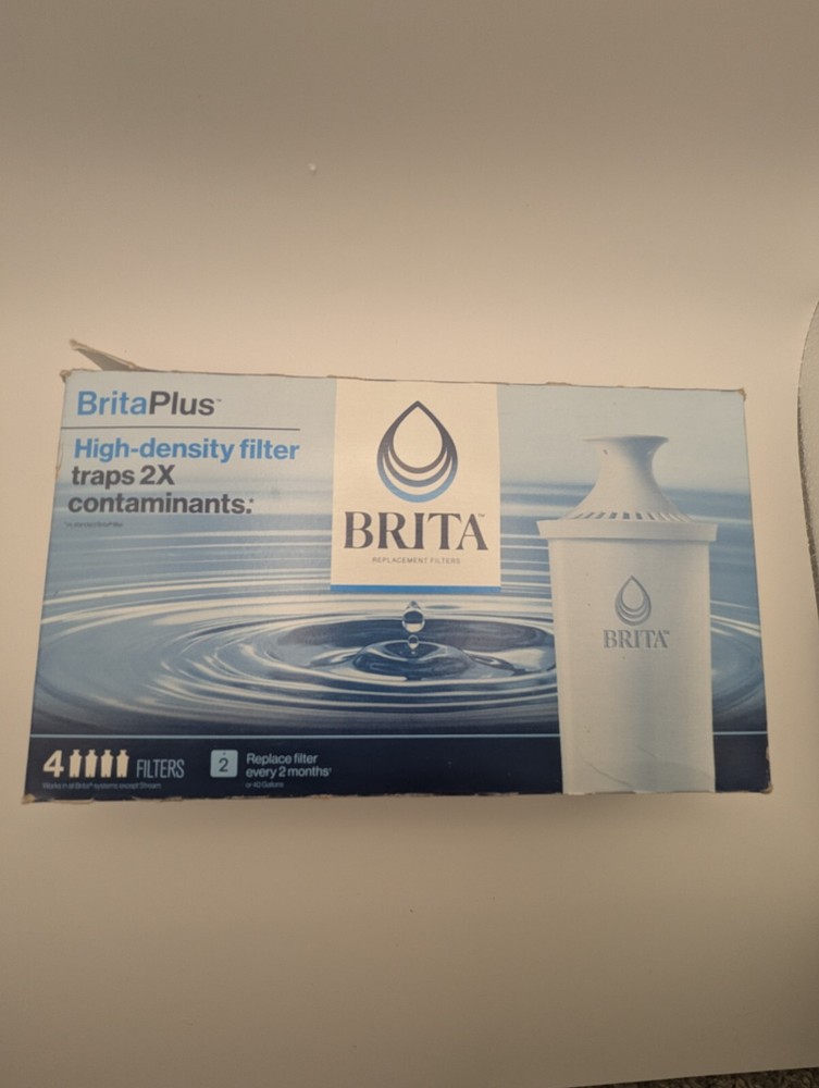 Brita Plus Replacement Water Filter, BPA-Free, High-Density Pitchers 4 PACK