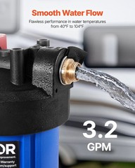Activated Carbon Stick FOF Inhibitor RV Water Filter 4.5x10in 8000-Gallon Life