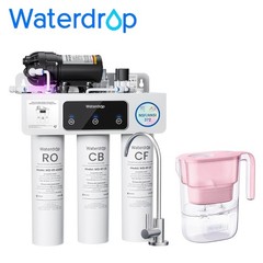 Waterdrop WD-T3-C Reverse Osmosis Water Filter, Extra with Pink Filter Pitcher