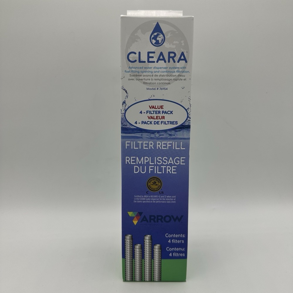 Arrow Cleara Water Filter Refill 4 Pack Replacement Filters BPA Free USA Made