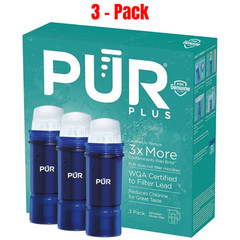 PUR Plus Water Filter Replacement for Pitchers & Dispensers, Pack of 3, Blue