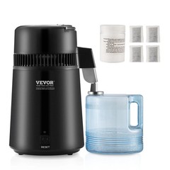 SucceBuy 4L Water Distiller 750W Countertop Purifier Stainless Steel 1 Gal/Hr