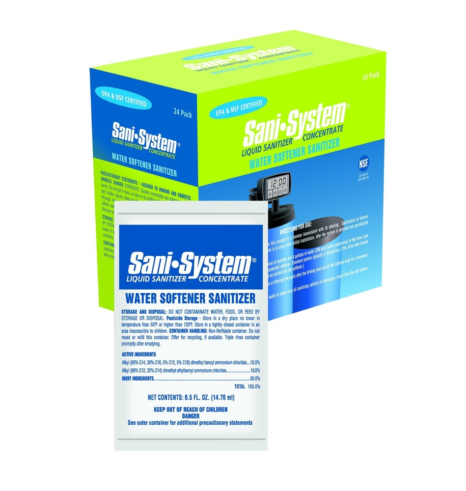 Sani-System Liquid Water Softener Sanitizer 0.5 oz. – Case of 96 Packets