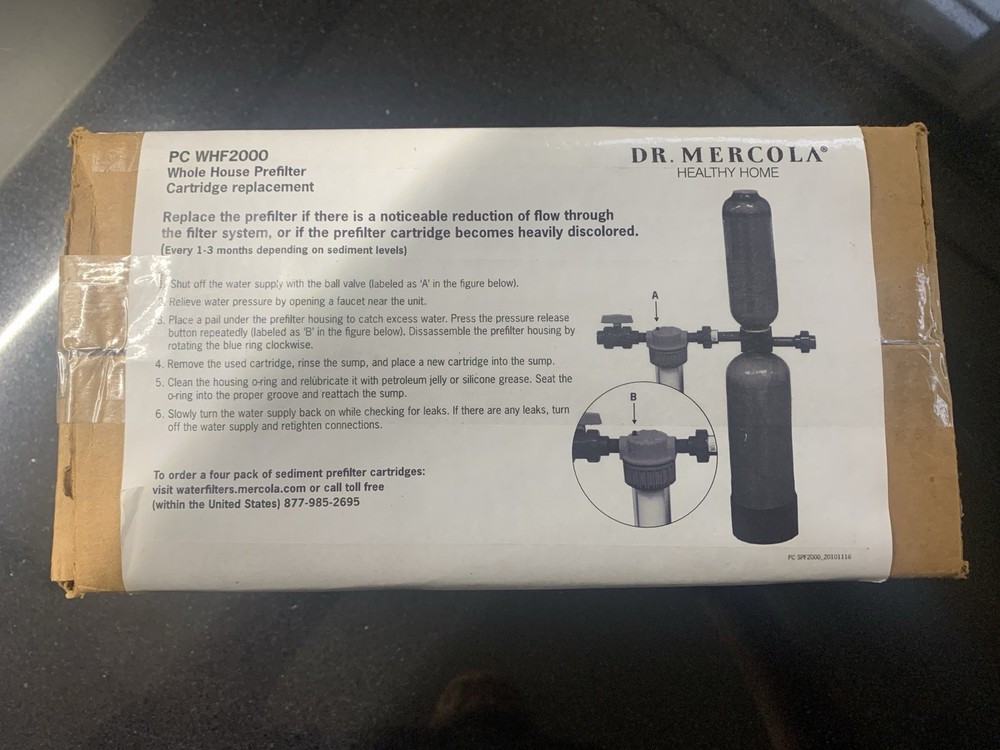 DR MERCOLA Pure & Clear Pre-Filter 4pk Sediment Removal Filter Cartridges