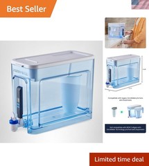 Compact 32-Cup Water Filter Dispenser with Change Filter Indicator & TDS Meter