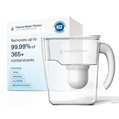 Filtered Water Pitcher 80oz – NSF Certified, Removes Fluoride, Lead, PFAS, BPA F