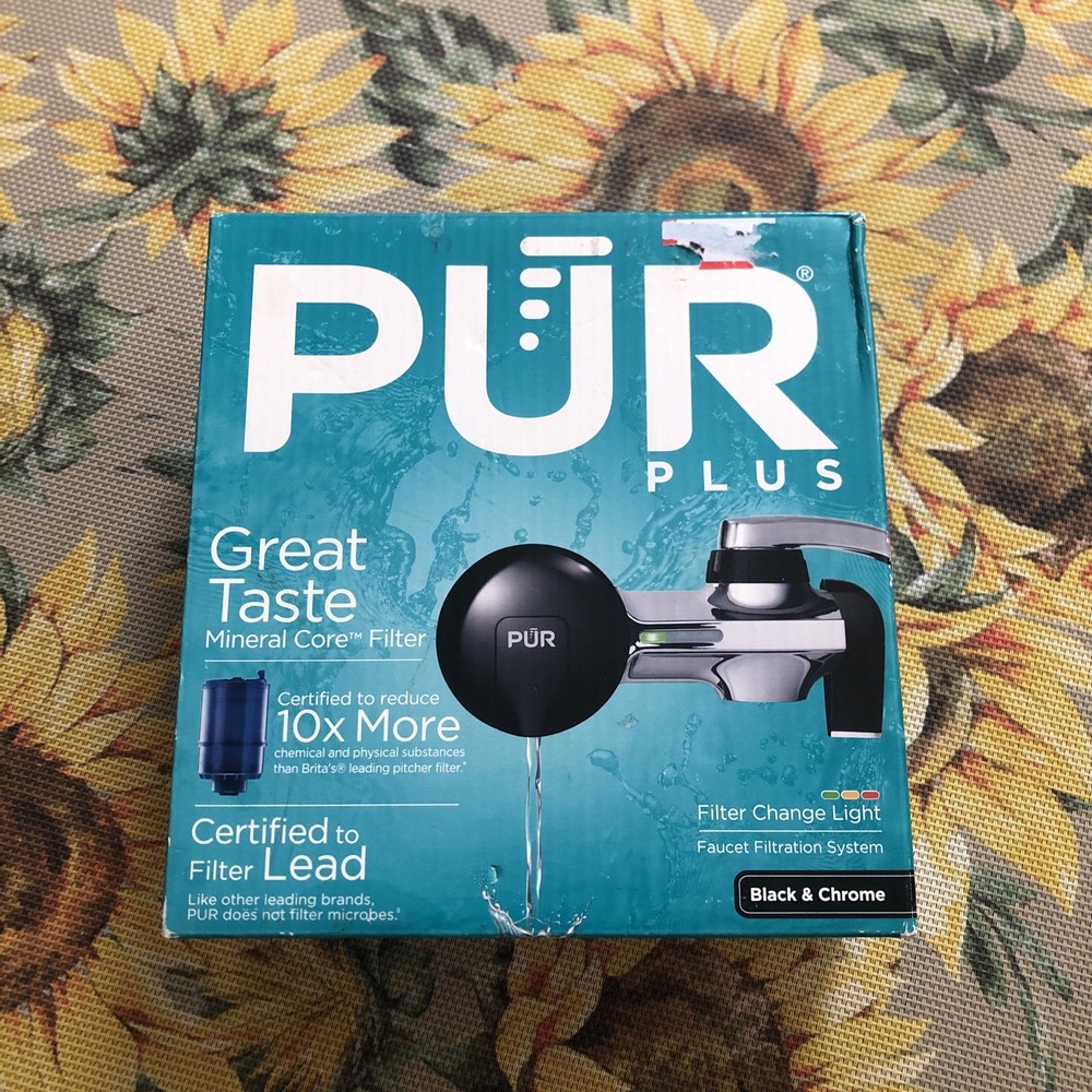PUR PLUS Faucet Filtration System Black & Chrome PFM200B (NEW)