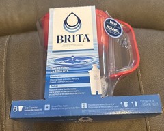 Sealed unused Brita 6 Cup Red Denali Water Filter Pitcher with Standard Filter