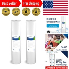 Pack of 2 DGD Big Blue 20” Whole House Water Filters, 5 Micron Sediment Removal