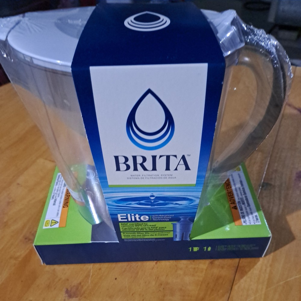 Brita Elite 10-cup Pitcher with 1 Replacement Filters NEW SEALED