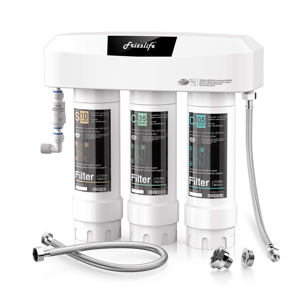 Frizzlife under Sink Water Filter System, NSF/ANSI 53&42&372 Certified, 8 Layer