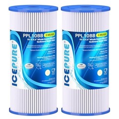 10″ x 4.5″ Whole House Sediment Water Filter Replacement – 5 Micron, 2 Pack for
