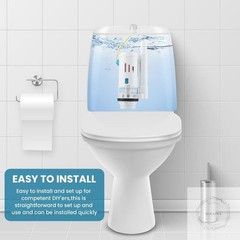 Toilet Dual Flush Valve with Push Button, Toilet Flush System Replacement Adjust