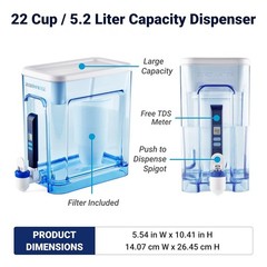 22-Cup IAPMO Certified Water Filter Dispensing System – Instant TDS Read-Out