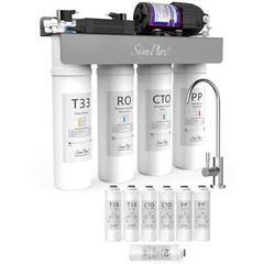 SimPure WP2-400GPD UV Reverse Osmosis Water Filter System Drinking RO Filtration