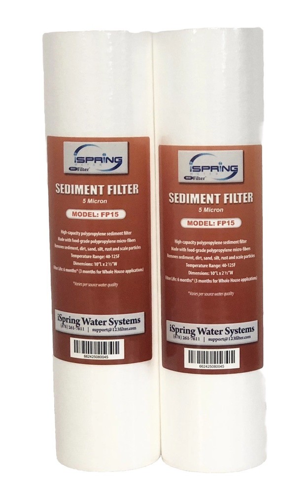 iSpring FP15 Replacement Sediment Filter 10″ Inline Quick Connect for RO 2pk NEW