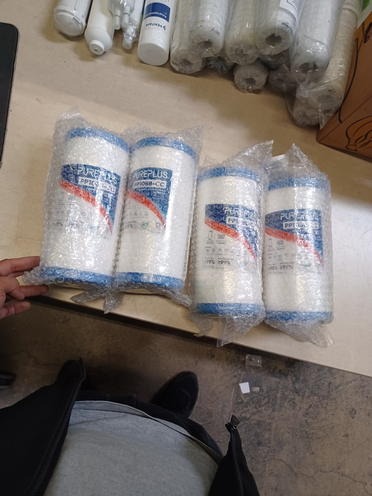 Lot Of 4 PurePlus PP10BB-CC Water Filter Sediment & ACtivated Carbon Filter