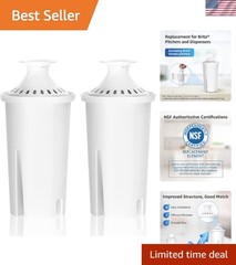 7006 NSF Certified Pitcher Water Filters – 2 Pack for Brita Classic and Mavea