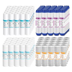 1-25 Pack 10×2.5″ Whole House Grooved Sediment GAC CTO Carbon Block Water Filter