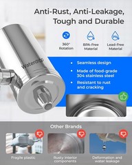 Waterdrop WD-FC-06 Stainless-Steel Faucet Water Filter,Tap Water Filter,1 Filter