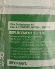 Dinkright Ice & Water Replacement Refrigerator Filter 4 for EDR4RXD1 UKF8001 NEW