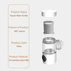 Faucet Filter Splash Proof Tap Water Purifier Filtration and Pressurization 720