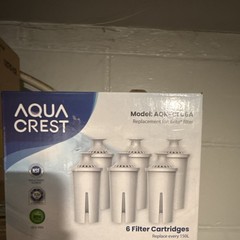 AquaCrest AQK-CF06A Water Filter Cartridges for Brita, 6 Pack, 150L Capacity