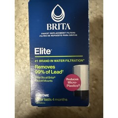 Brita Elite Faucet Replacement Filters 3 Pack Chrome FR-200 Removes 99% Lead