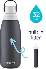 NEW Brita 32 OZ Insulated Filtered Water Premium Bottle + Straw Stainless Steel