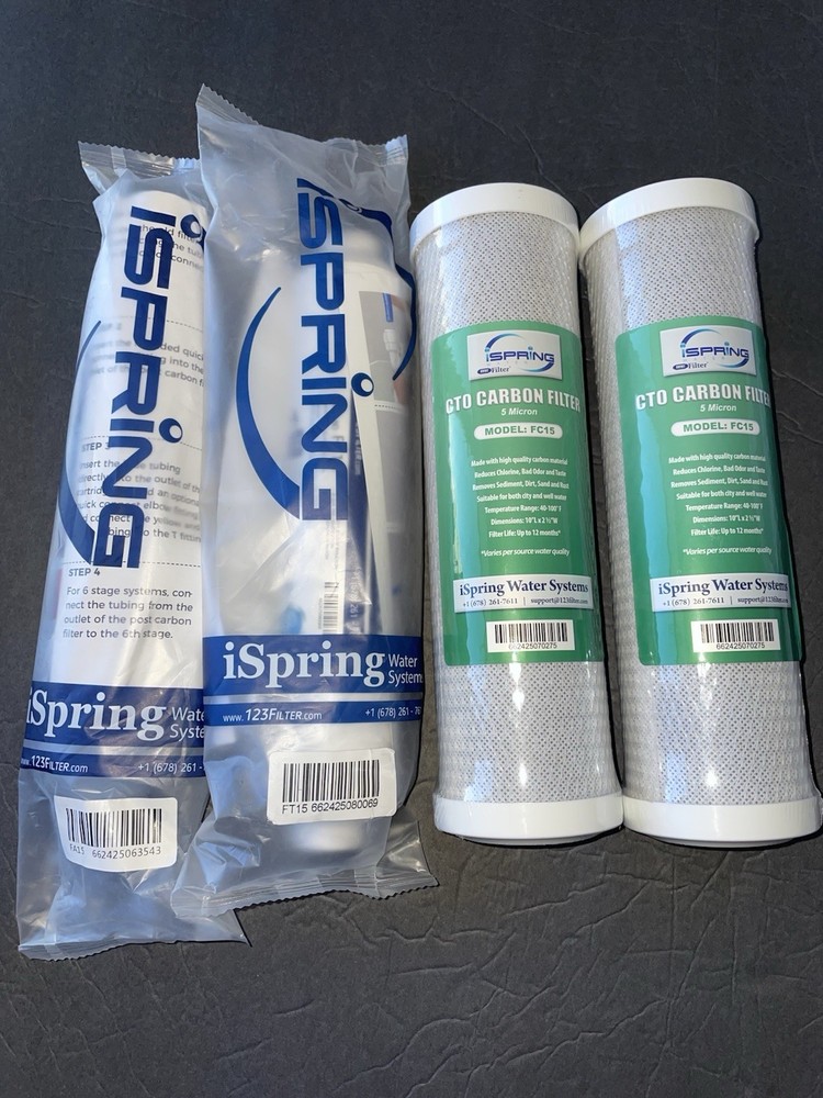 Lot of 4 iSpring Water Filter Lot NEW Sealed 1 (FA15 ) 1 (FT15) 2 (FC15)
