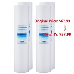Geekpure Whole House PP Sediment Water Filter 5 Mic 4.5 x 20 Pack 4 Used