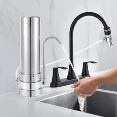 304 Stainless Steel Countertop Filter System for Tap Water Filtration Silver USA