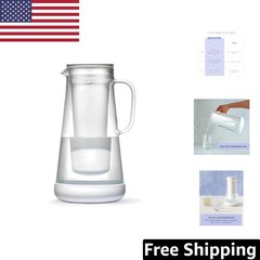 Elegant 7-Cup Glass Water Filter Pitcher – Removes Contaminants & Enhances Taste