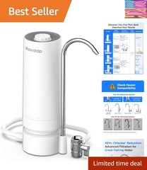 Water Filter for Sink Faucet, 4000 Gallons Countertop Water Filter System and…