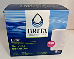 NEW BRITA Faucet Elite Chrome Replacement Filter 2-Pack Remove 99% of Lead