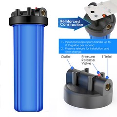20 Inch Big Blue Whole House Water Filter Housing System 20″ x 4.5″ Carbon Block