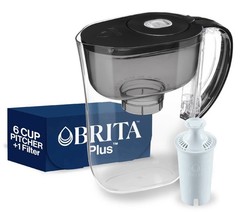 Brita Metro Water Filter Pitcher 6 Cup BPA-Free 1 Brita Filter BLACK Sealed