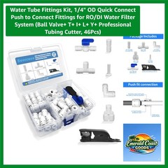 46-Piece Water Tube Fittings Kit with Quick Connect for Easy Installations
