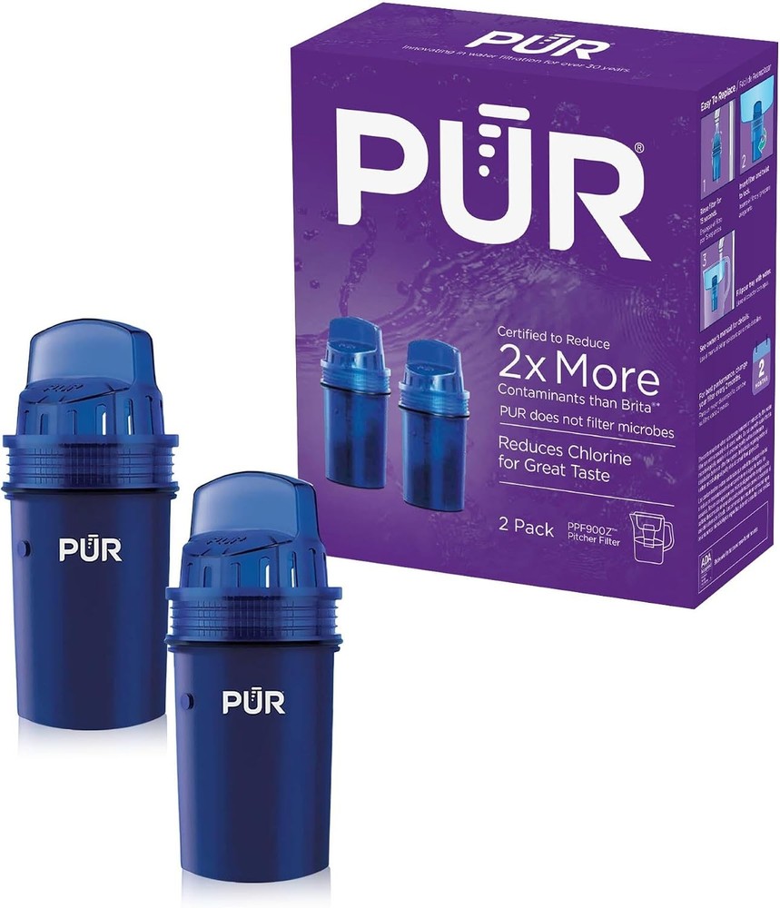 Water Pitcher & Dispenser Filter Replacement 2-Pack, Genuine Water Filters for