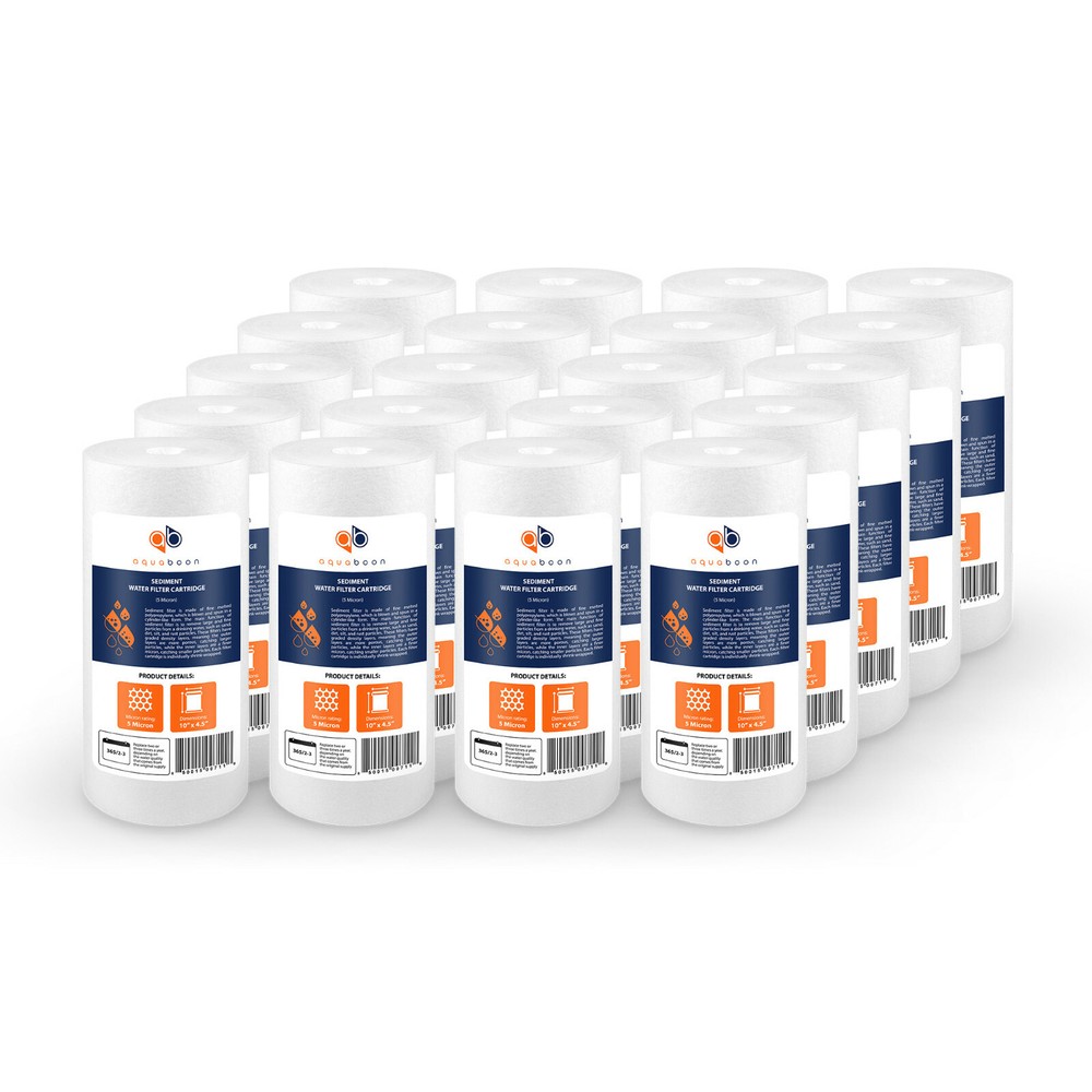 20-PACK of Aquaboon Sediment Water Filter Whole House Big Blue 5 Micron 10″x4.5″