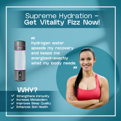 2 Pack Portable Hydrogen Water Bottle Generator 6K+ PPB SPE/PEM USB Rechargeable