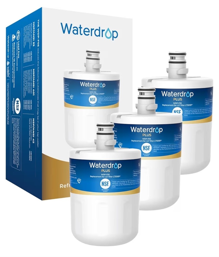 3 Waterdrop Plus 5231JA2002A NSF 401&53 Refrigerator Water Filters New FREE SHIP