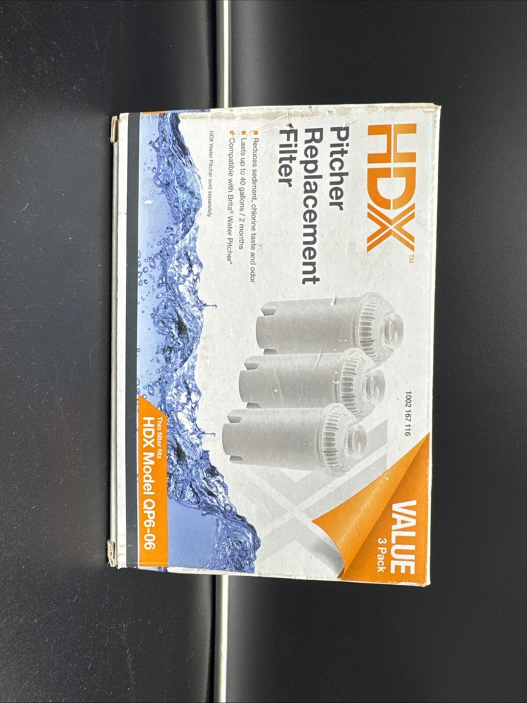 HDX Pitcher Replacement Filter 4-Stage Brita Compatible Model QP6-06 3 Pack