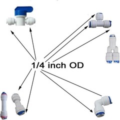 Thermoplastic Quick Connect Water Tube Fittings – 30 Pack 1/4″ OD Tee Connectors
