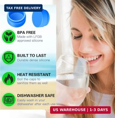 Gofriipai Upgraded 3 and 5 Gallon Water Jug Cap, Silicone Reusable Replacement C