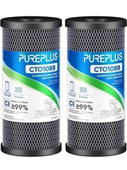 PUREPLUS “CTO10BB” Activated Carbon Water Filter Replacements 2 filters