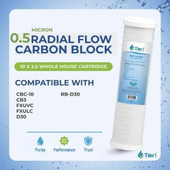Whole house carbon water filter replacement cartridge 0.5 micron