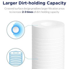 1 Micron 10″x2.5″ Grooved Sediment Water Filter Whole House Replacement 4-25Pack