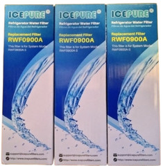 THREE NIB Sealed ICEPURE Refrigerator Water Filter Replacement RWF0900A 3 pack